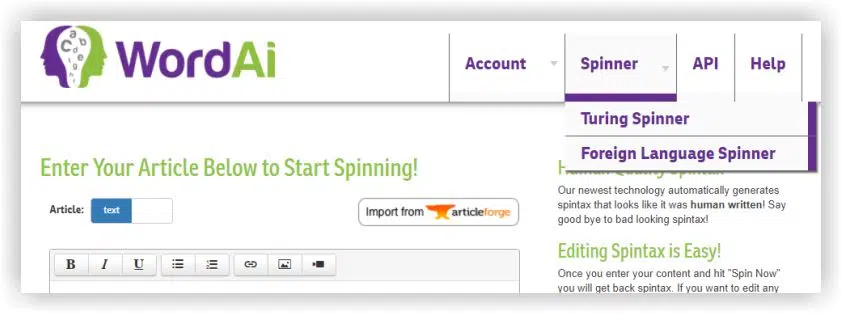 Wordai Foregin Spinner